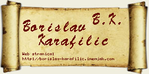 Borislav Karafilić vizit kartica